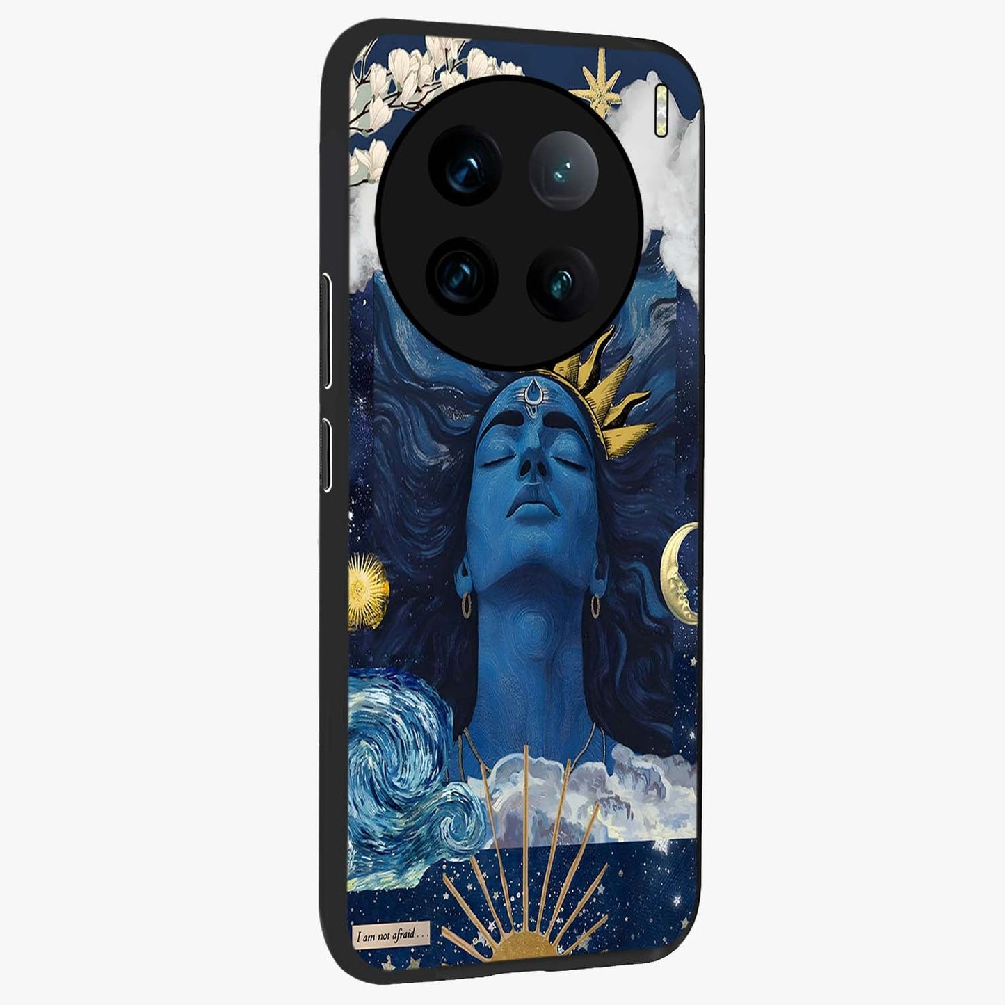 Aesthetic Lord Shiva Glass Case upright view showcasing powerful Lord Shiva artwork with devotional theme.