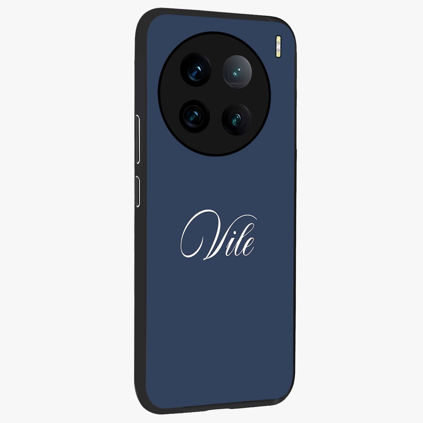 Blue Vintage Floral Pattern Glass Case displayed in angled mockup highlighting classic blue floral pattern and retro aesthetic design.