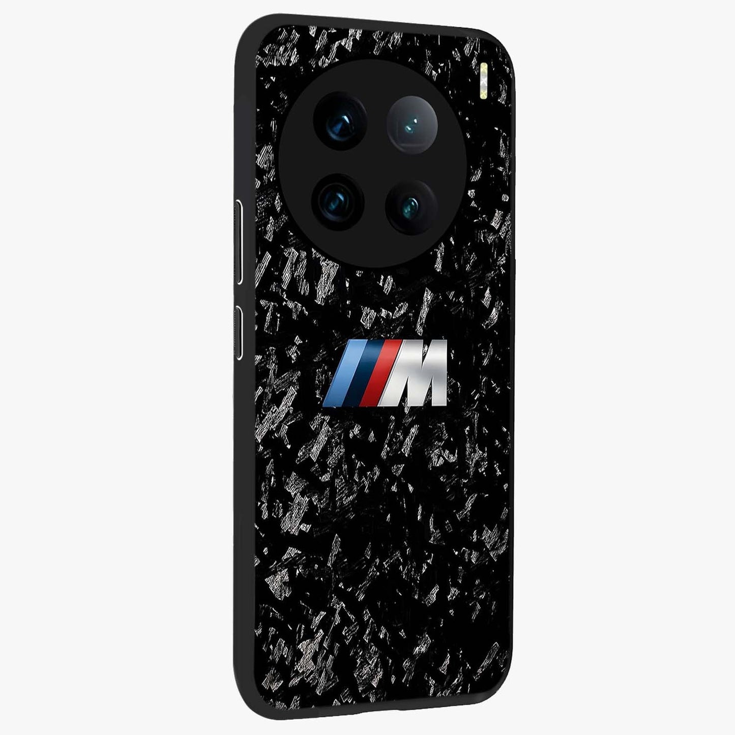 Carbon Speed Mark Glass Case upright view showcasing modern carbon speed graphic with bold automotive theme.