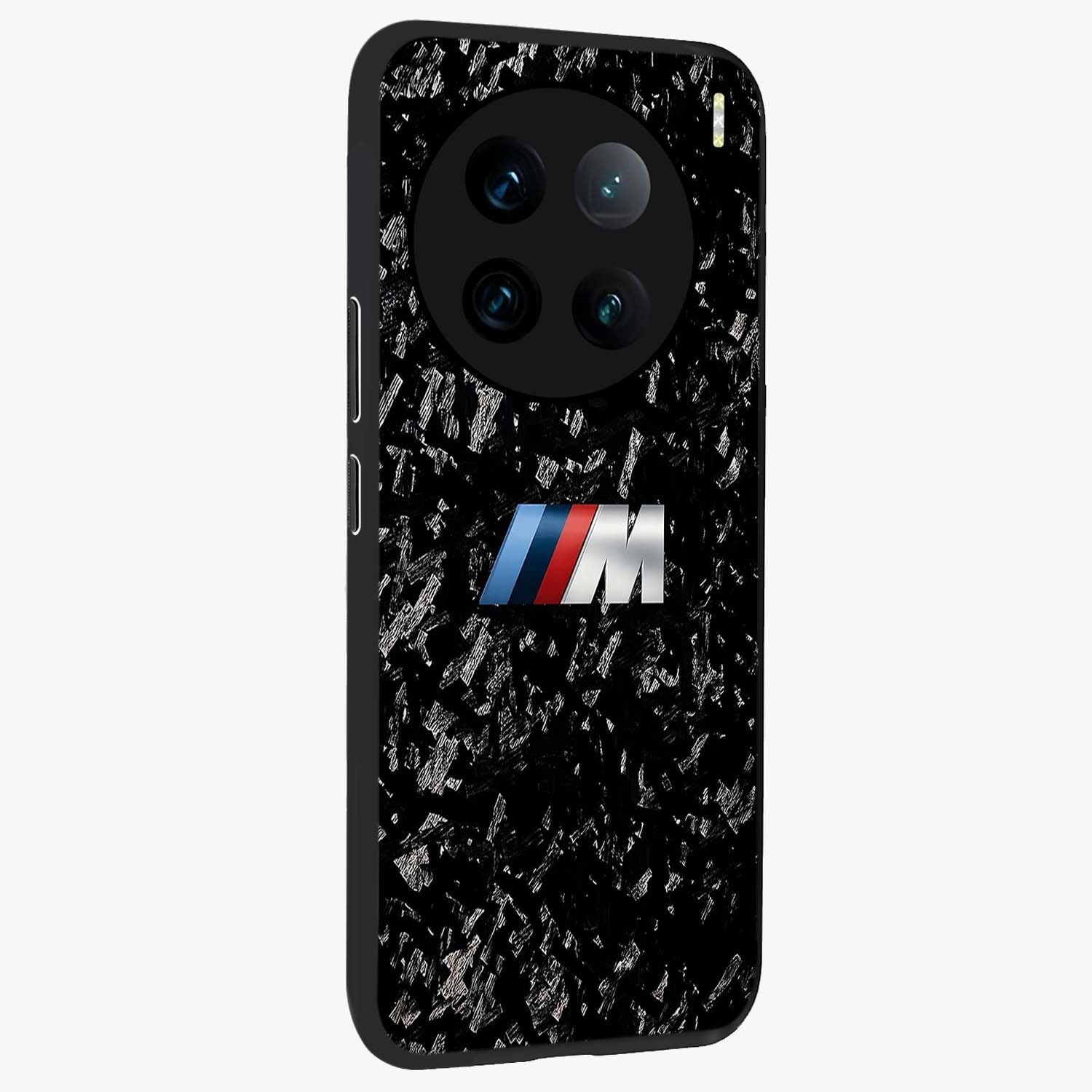 Carbon Speed Mark Glass Case upright view showcasing modern carbon speed graphic with bold automotive theme.