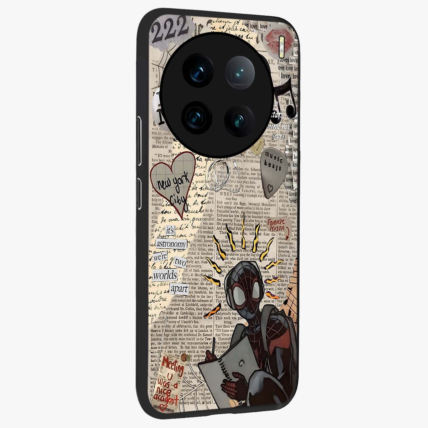 City Dream Sketch Glass Case upright view showcasing urban skyline artwork with stylish hand drawn design.