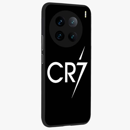 Cr7 Elite Strike Glass Case upright view showcasing energetic football inspired design with modern sports aesthetic.