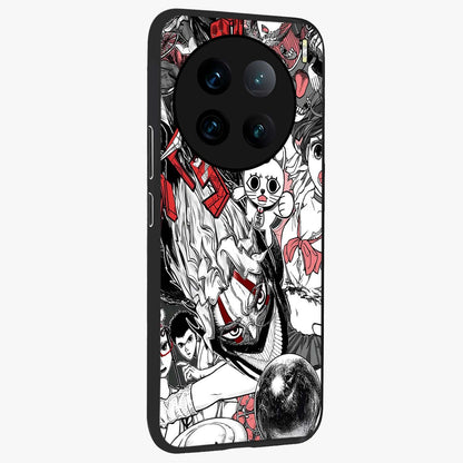 Crimson Chaos Panel Glass Case upright view showcasing intense crimson artwork with dramatic aesthetic style.
