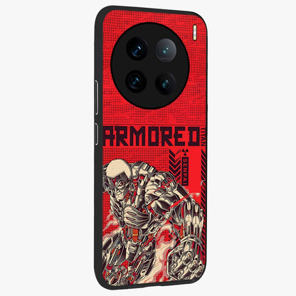 Crimson Mecha Titan Glass Case upright view showcasing dynamic robotic titan design with sci-fi inspired theme.