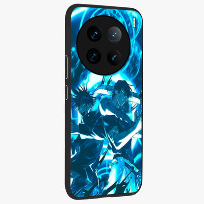 Cursed Energy Clash Glass Case upright view showcasing dramatic clash artwork with bold supernatural theme.