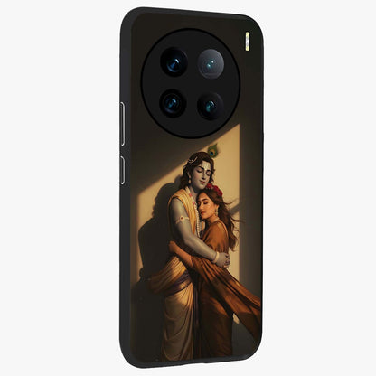 Divine Eternal Love Glass Case upright view showcasing graceful spiritual artwork with eternal love theme.