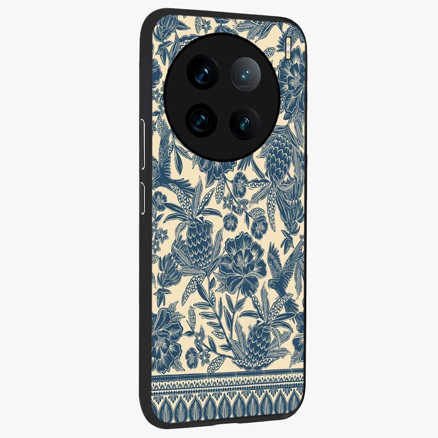 Heirloom Wild Bloom Glass Case upright view showcasing delicate wildflower artwork with timeless floral theme.