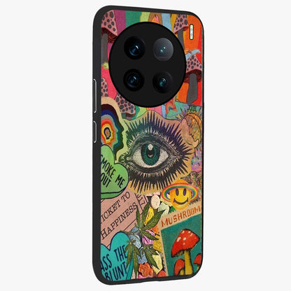 Mystic Eye Wonderland Glass Case upright view showcasing symbolic eye artwork with mysterious fantasy theme.