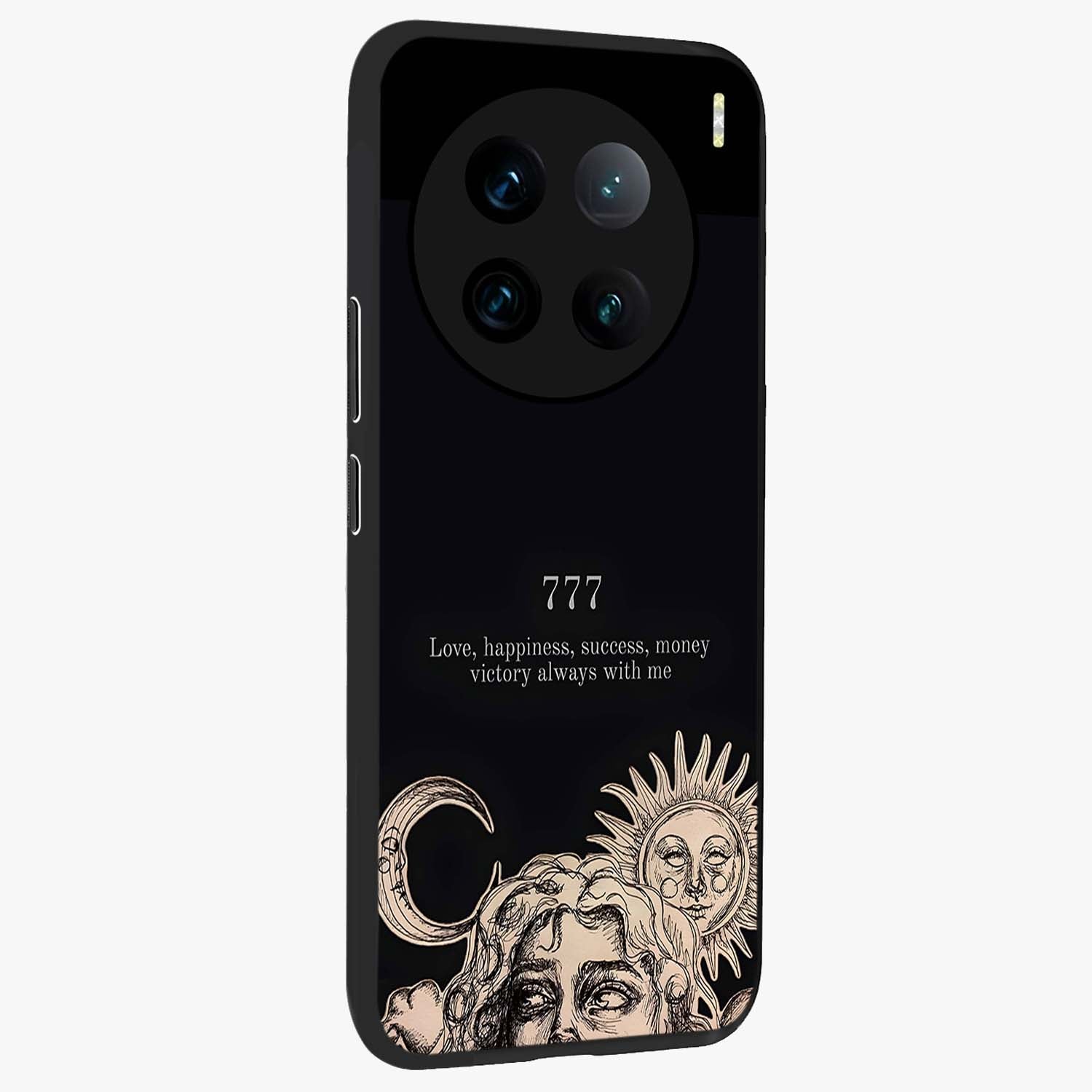 Mystic Victory Aura Glass Case upright view showcasing powerful victory themed artwork with spiritual energy vibe.