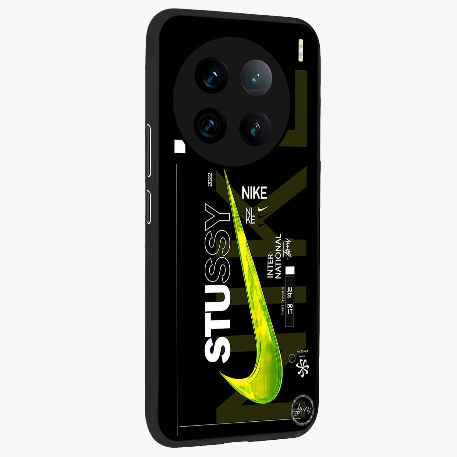 Neon Street Edition Glass Case upright view showcasing colorful neon artwork with modern street culture theme.