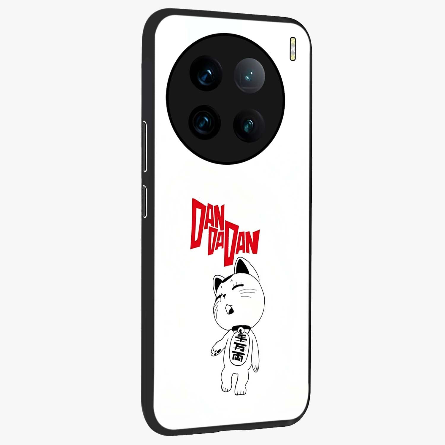 Playful Spirit Charm Glass Case upright view showcasing vibrant charm artwork with fun artistic theme.