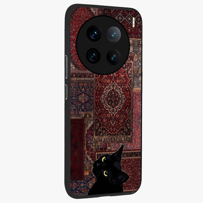 Regal Magic Cat Apple Glass Case upright view showcasing charming cat artwork with playful magical theme.