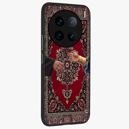 Royal Touch Reach Glass Case upright view showcasing stylish royal inspired artwork with graceful theme.