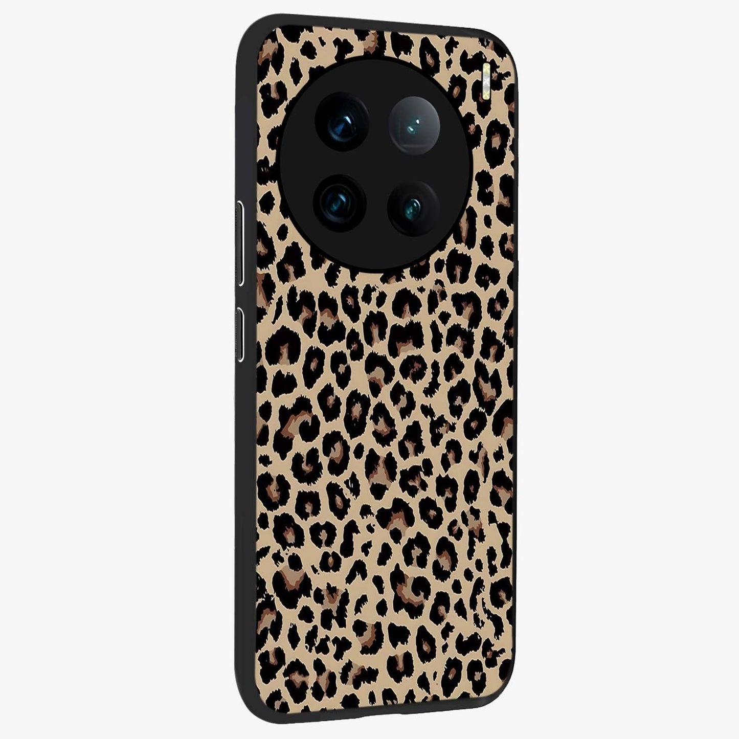 Savage Chic Pattern Glass Case upright view showcasing trendy decorative artwork with edgy fashion theme.