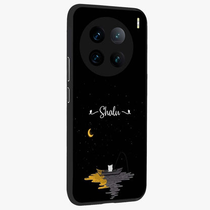 Silent Night Row Glass Case upright view showcasing tranquil night artwork with serene landscape theme.