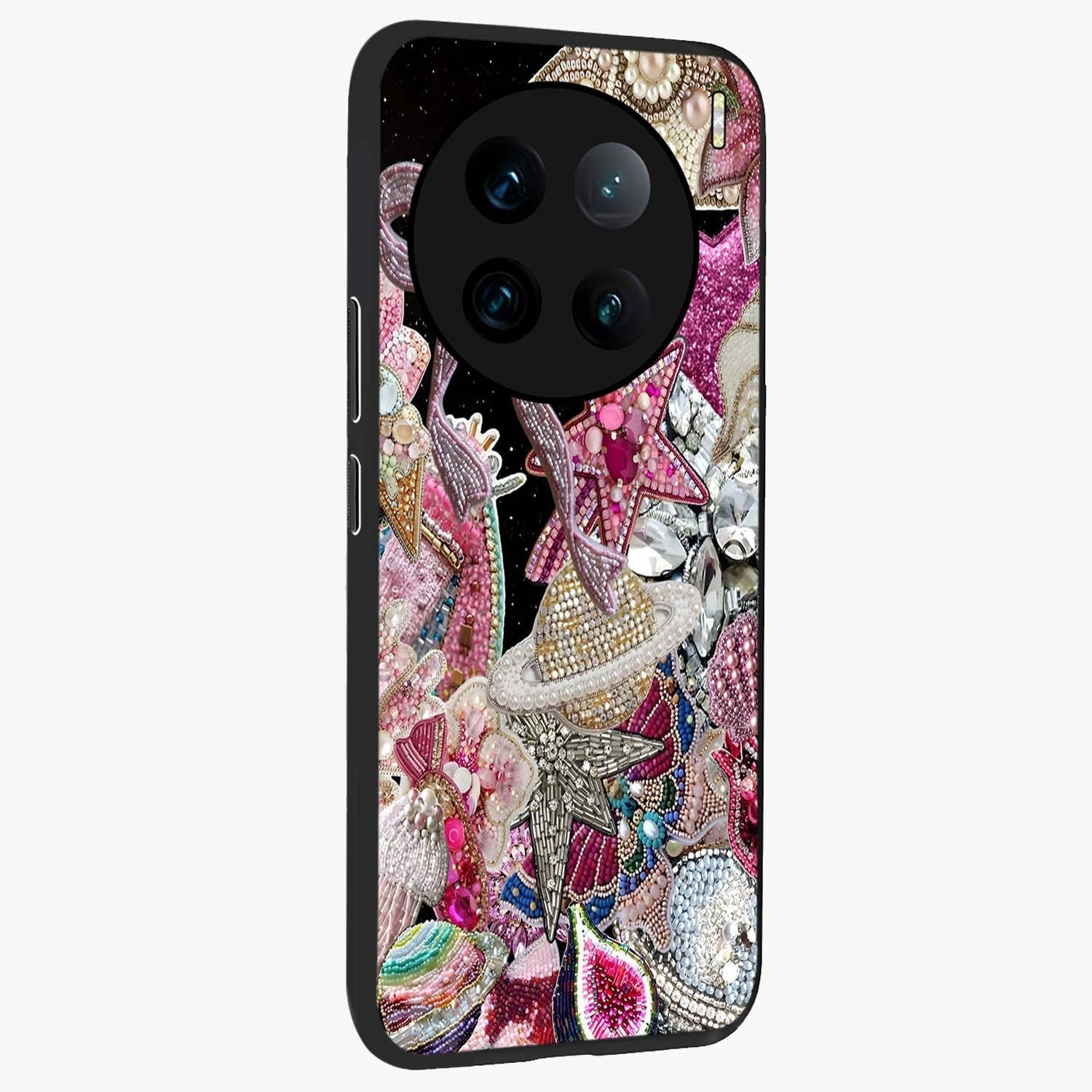 Starlit Jewel Dream Glass Case upright view showcasing radiant star inspired artwork with magical night theme.