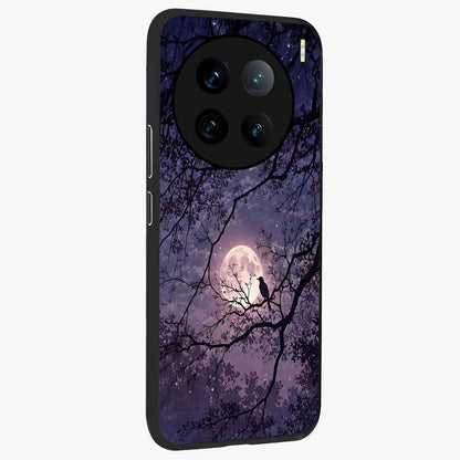 Whispering Moon Silence Glass Case upright view showcasing peaceful moon artwork with tranquil celestial theme.