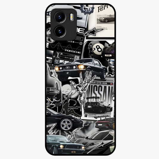 Aesthetic Dark Love Glass Case showing flat back view with dark romantic artwork and glossy glass finish.