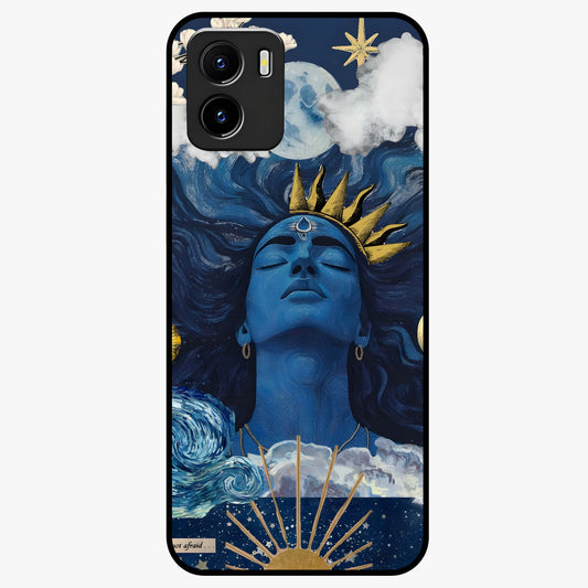 Aesthetic Lord Shiva Glass Case showing flat back view with divine Shiva artwork and glossy glass finish.