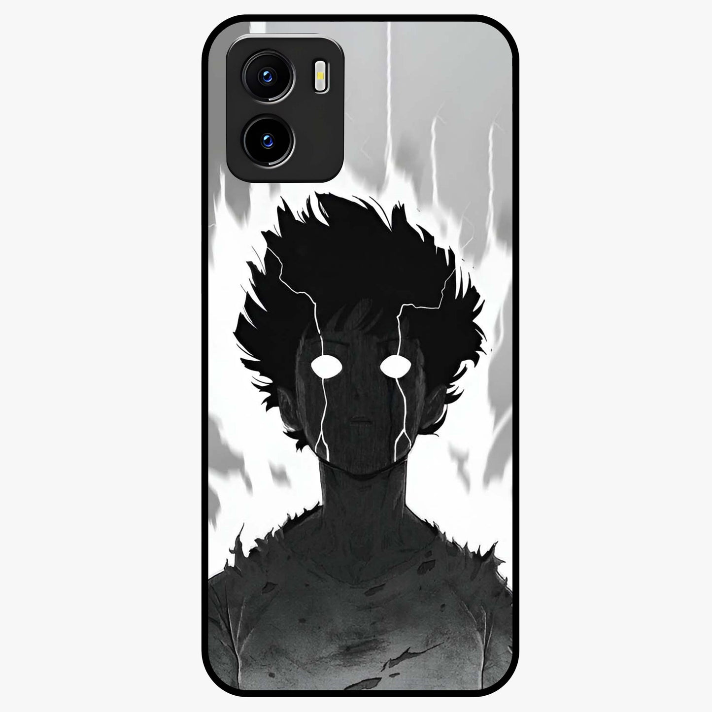 Awakened Inner Rage Glass Case showing flat back view with intense artistic artwork and glossy glass finish.