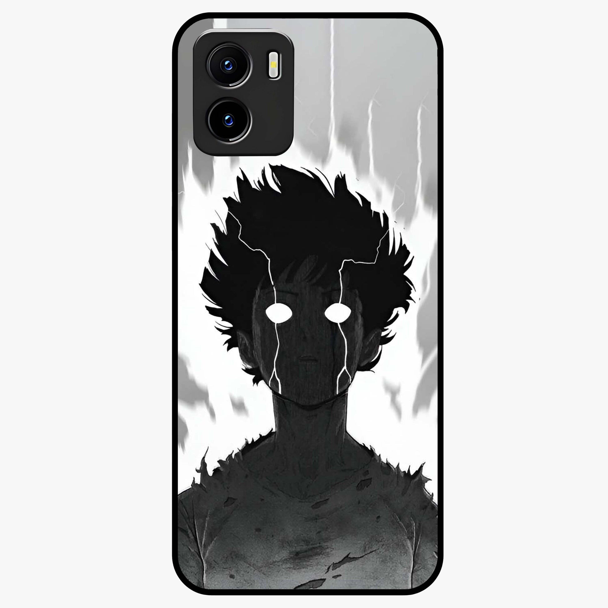 Awakened Inner Rage Glass Case showing flat back view with intense artistic artwork and glossy glass finish.