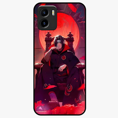 Blood Moon Sovereign Glass Case showing flat back view with mystical blood moon artwork and glossy glass finish.