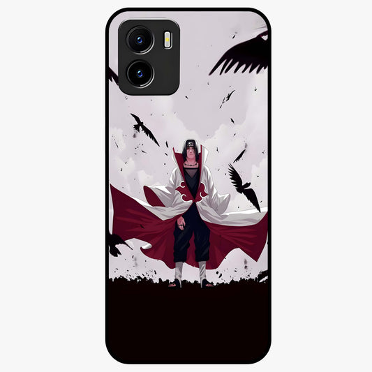 Crimson Crow Ascension Glass Case showing flat back view with mystical crow artwork and glossy glass finish.