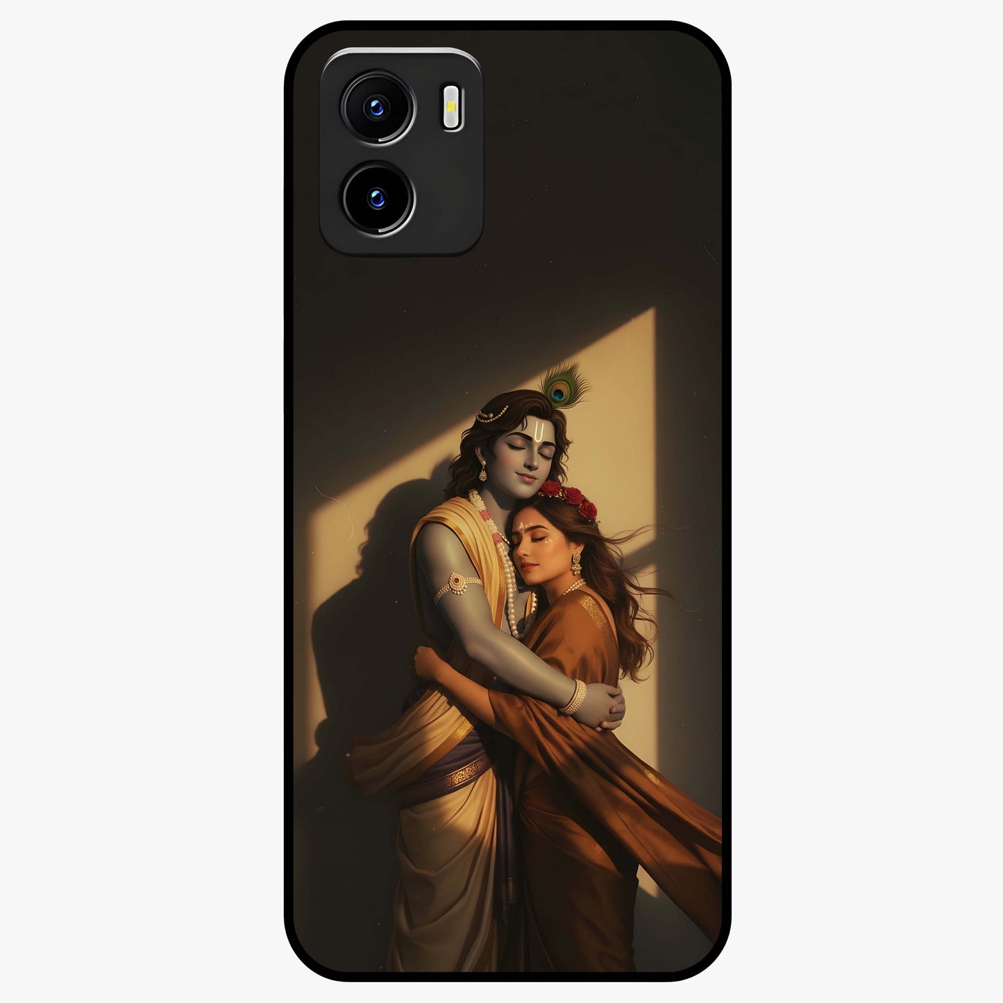 Divine Eternal Love Glass Case showing flat back view with spiritual love themed artwork and glossy glass finish.
