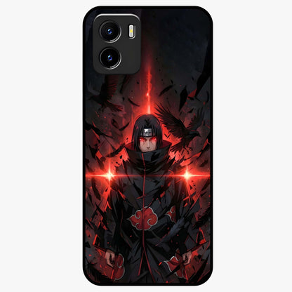Focused Blade Discipline Glass Case showing flat back view with warrior sword themed artwork and glossy glass finish.
