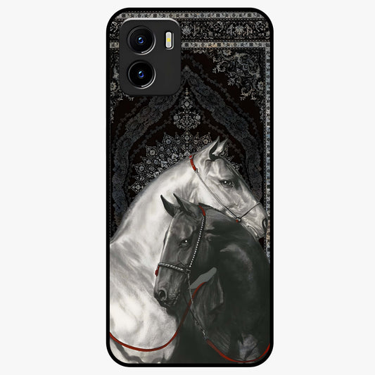 Majestic Ride Legacy Glass Case showing flat back view with powerful automotive inspired artwork and glossy glass finish.