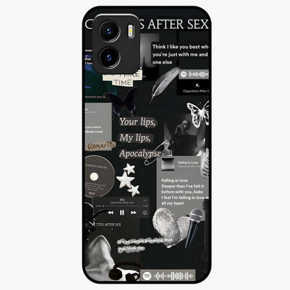 Midnight Love Echo Glass Case showing flat back view with romantic midnight themed artwork and glossy glass finish.