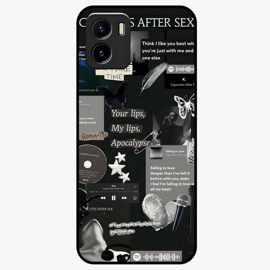 Midnight Love Echo Glass Case showing flat back view with romantic midnight themed artwork and glossy glass finish.