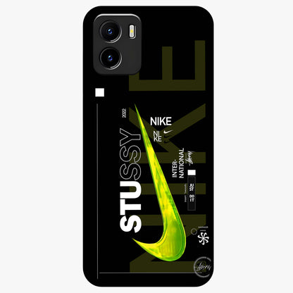 Neon Street Edition Glass Case showing flat back view with neon street style artwork and glossy glass finish.