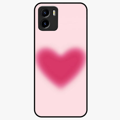 Pink Aura Heart Glass Case showing flat back view with glowing heart artwork and glossy glass finish.