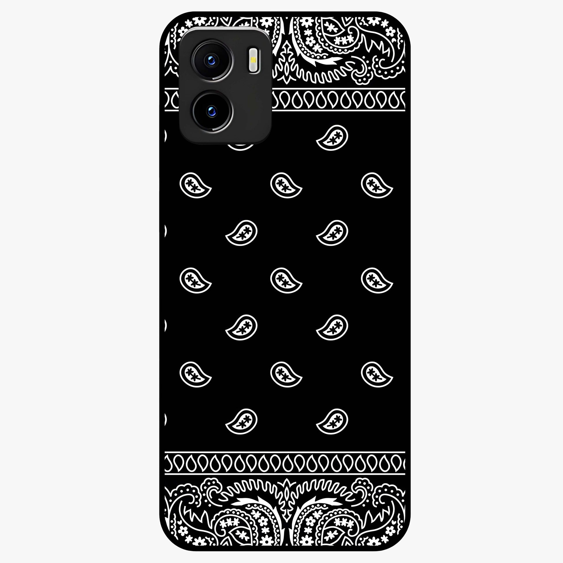 Retro Rebel Threads Glass Case showing flat back view with vintage street style artwork and glossy glass finish.