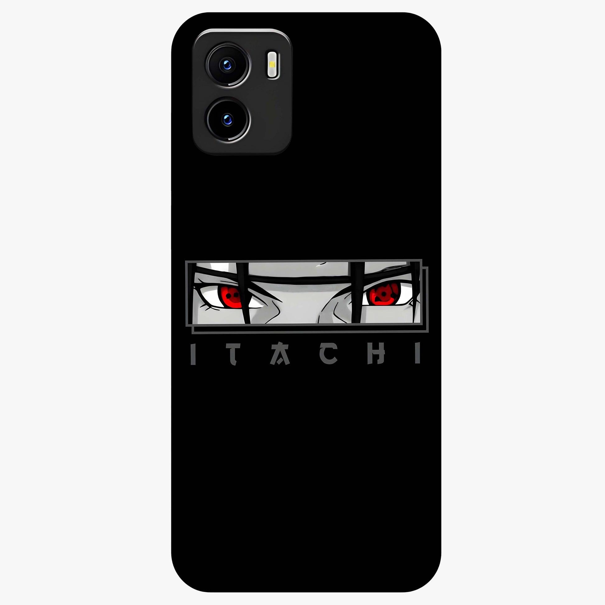 Scarlet Gaze Dominance Glass Case showing flat back view with striking red themed artwork and glossy glass finish.