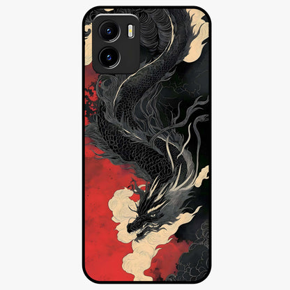Shadow Dragon Fury Glass Case showing flat back view with fierce dragon artwork and glossy glass finish.