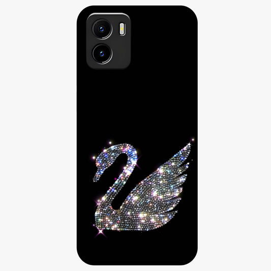 Starlit Swan Grace Glass Case showing flat back view with graceful swan artwork under starry sky and glossy glass finish.