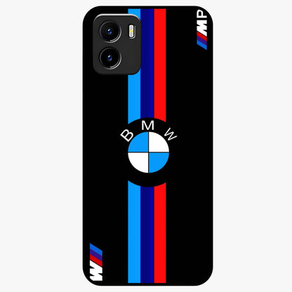 Turbo BMW Beast Glass Case showing flat back view with high performance sports car artwork and glossy glass finish.