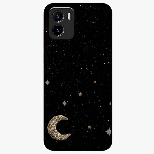 Twinkle Star With Half Moon Glass Case showing flat back view with star and half moon artwork and glossy glass finish.