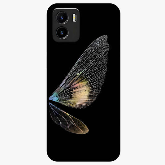 Whispers Of Wings Glass Case showing flat back view with graceful wing inspired artwork and glossy glass finish.