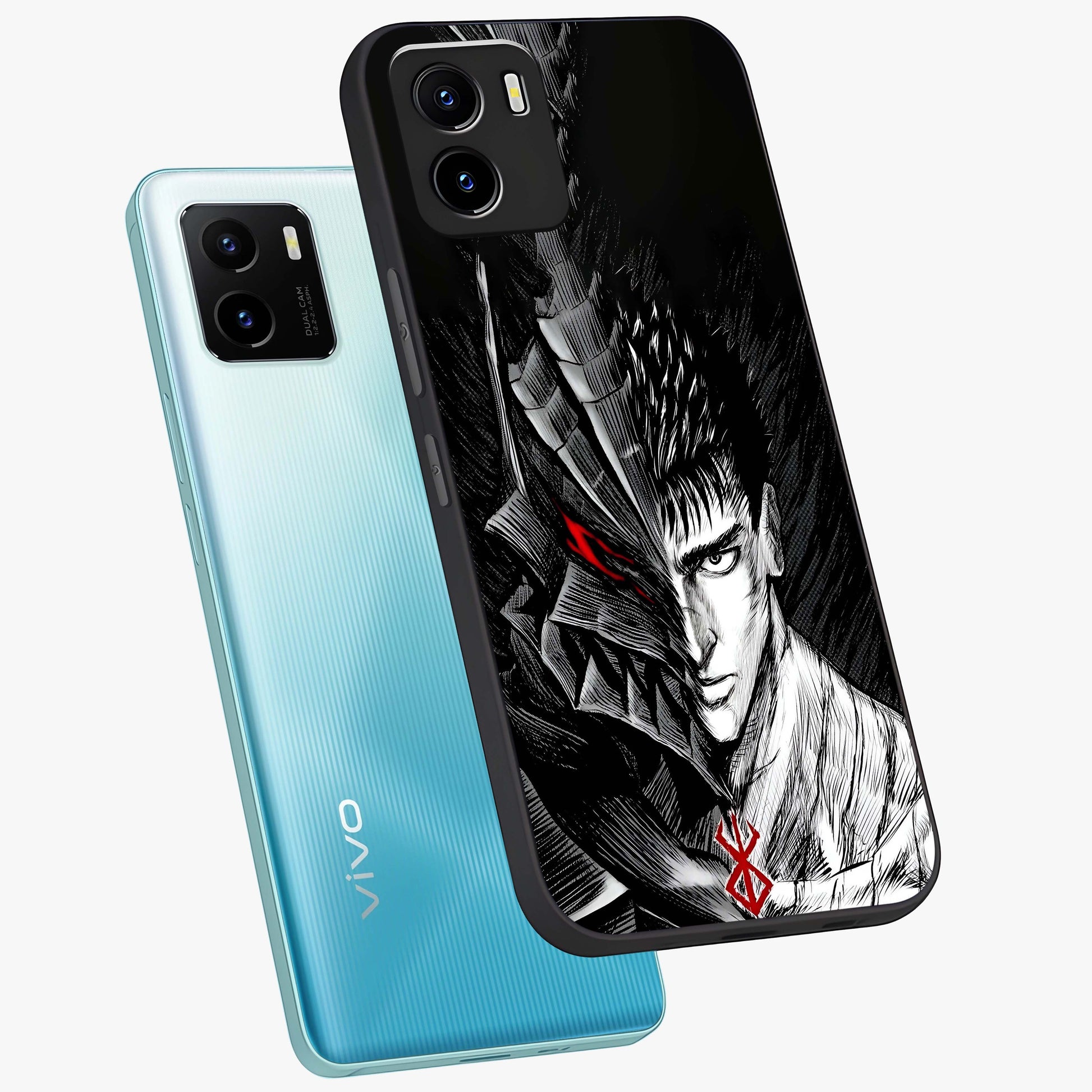 Berserker Blood Oath Glass Case displayed in angled mockup highlighting dark fantasy graphic design and powerful theme.