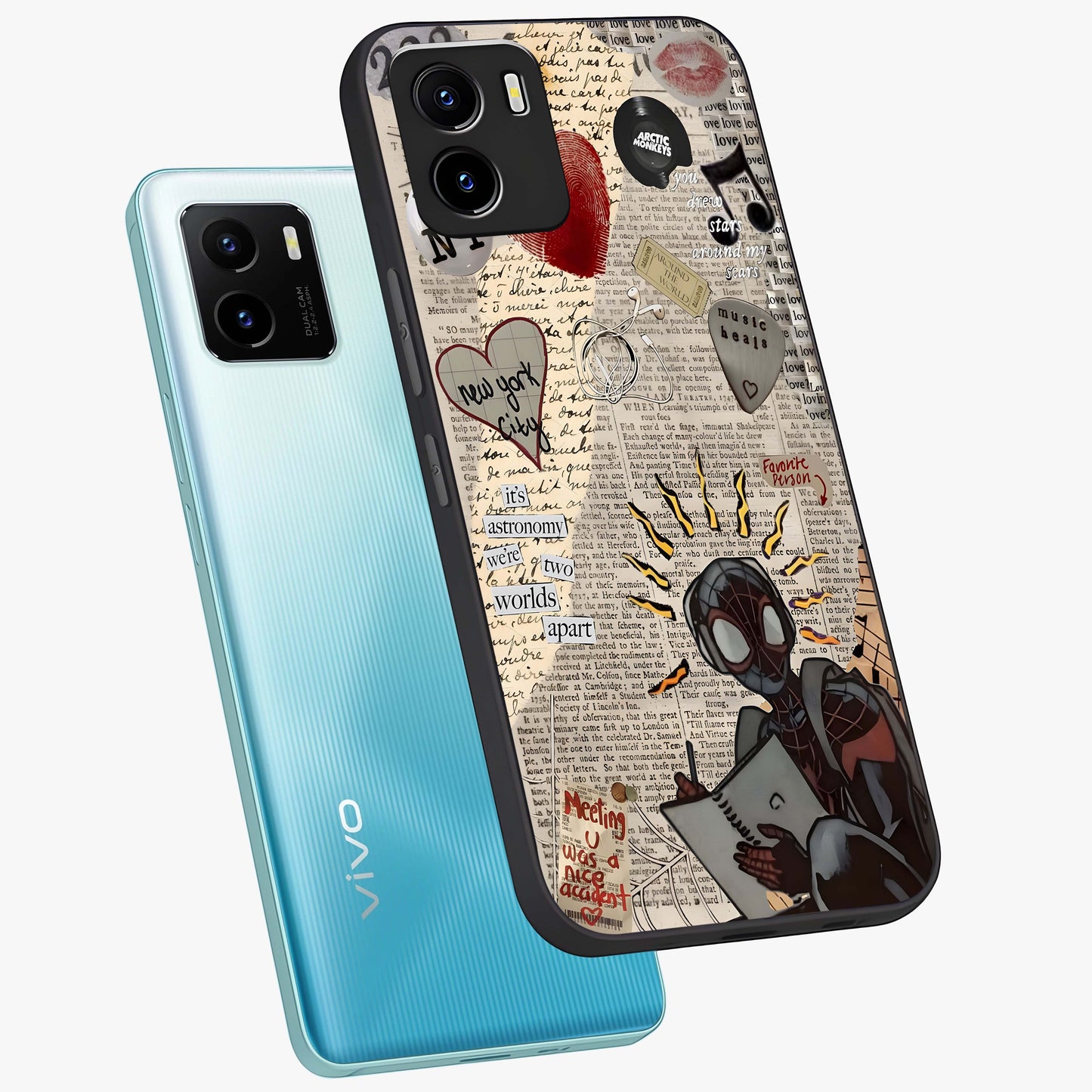 City Dream Sketch Glass Case displayed in angled mockup highlighting minimal city illustration with aesthetic sketch style.