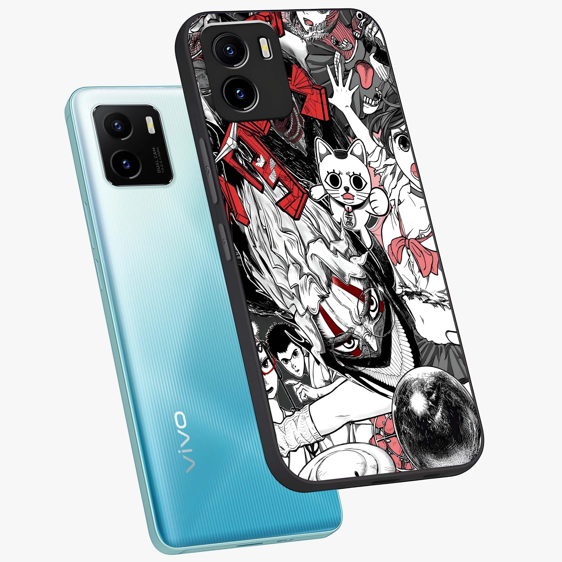 Crimson Chaos Panel Glass Case displayed in angled mockup highlighting chaotic panel style design with modern graphic theme.