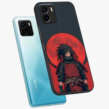 Crimson Moon Warlord Glass Case displayed in angled mockup highlighting dramatic crimson moon design with fantasy aesthetic.