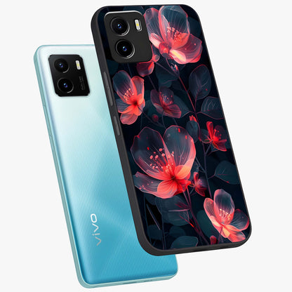 Dark Shade of Flower Glass Case displayed in angled mockup highlighting moody floral illustration with aesthetic dark tones.
