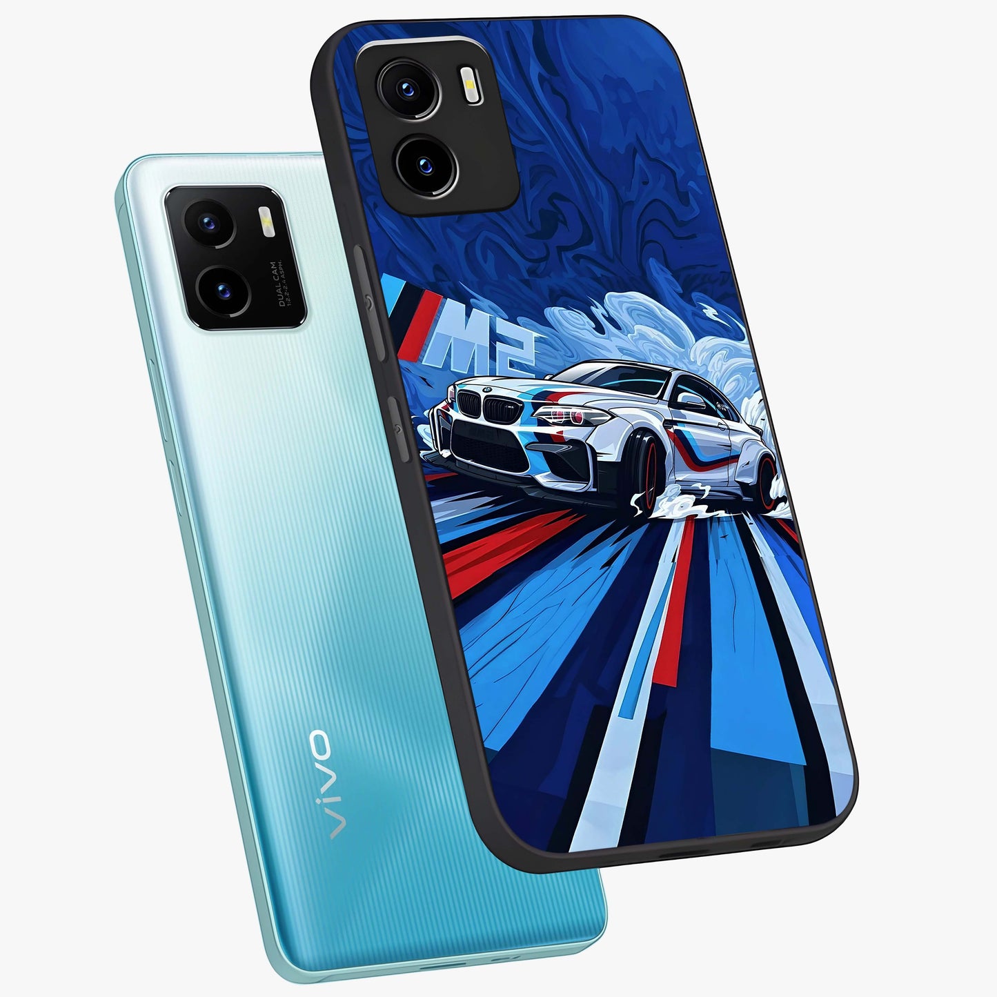 Drift Power Rush Glass Case displayed in angled mockup highlighting powerful drift car design with sporty aesthetic style.
