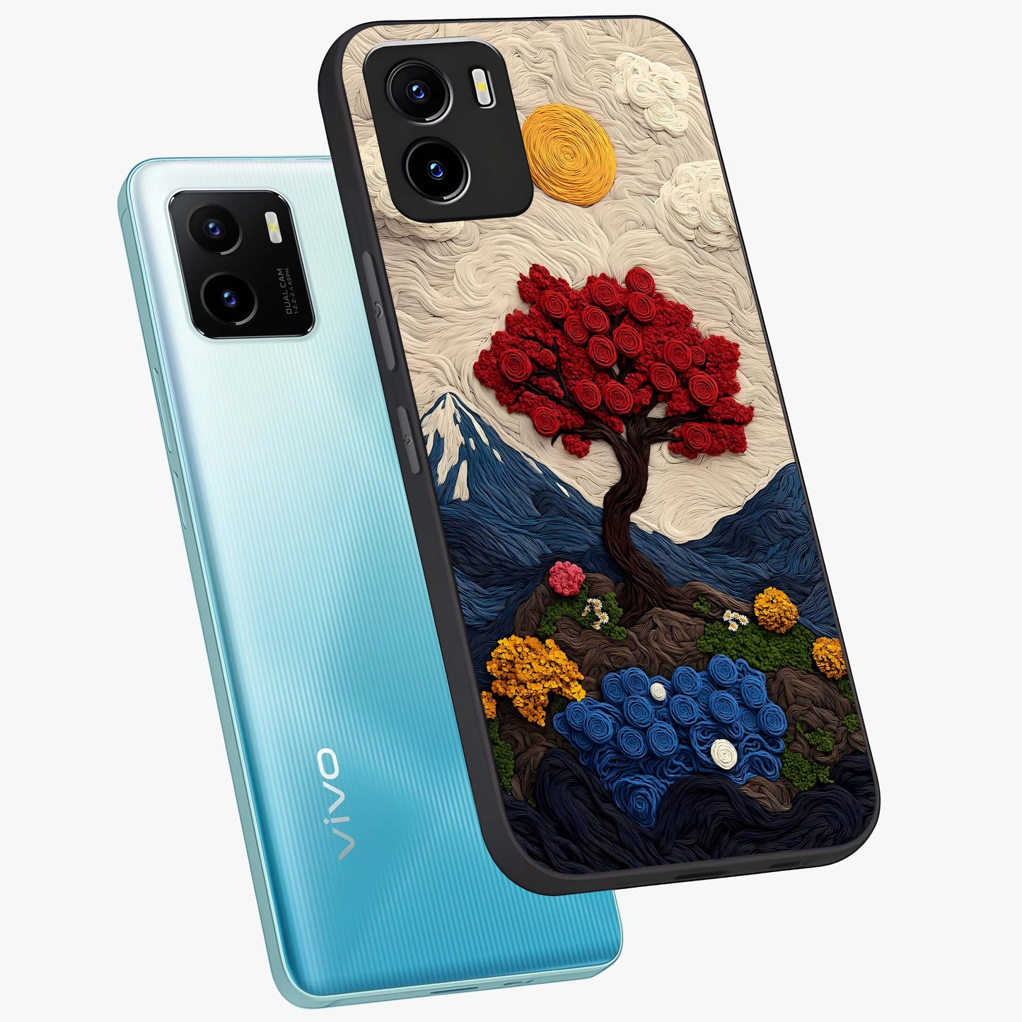 Eternal Nature Tapestry Glass Case displayed in angled mockup highlighting detailed botanical pattern with artistic aesthetic.