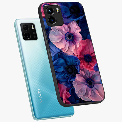 Flower Paper Art Pattern Glass Case displayed in angled mockup highlighting layered paper flower design with artistic aesthetic.