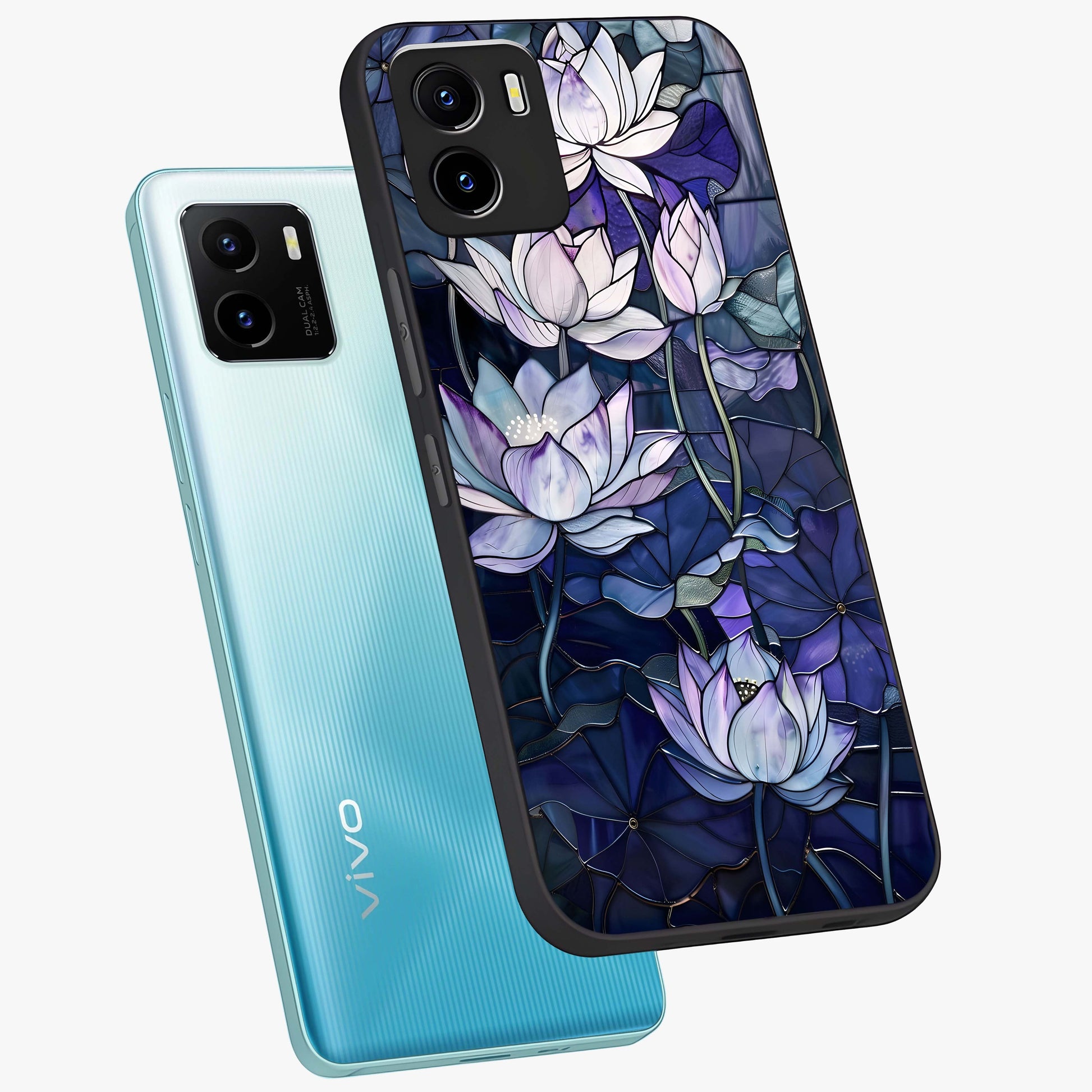 Gloss Petal Rush Glass Case displayed in angled mockup highlighting vibrant petal design with elegant floral aesthetic.